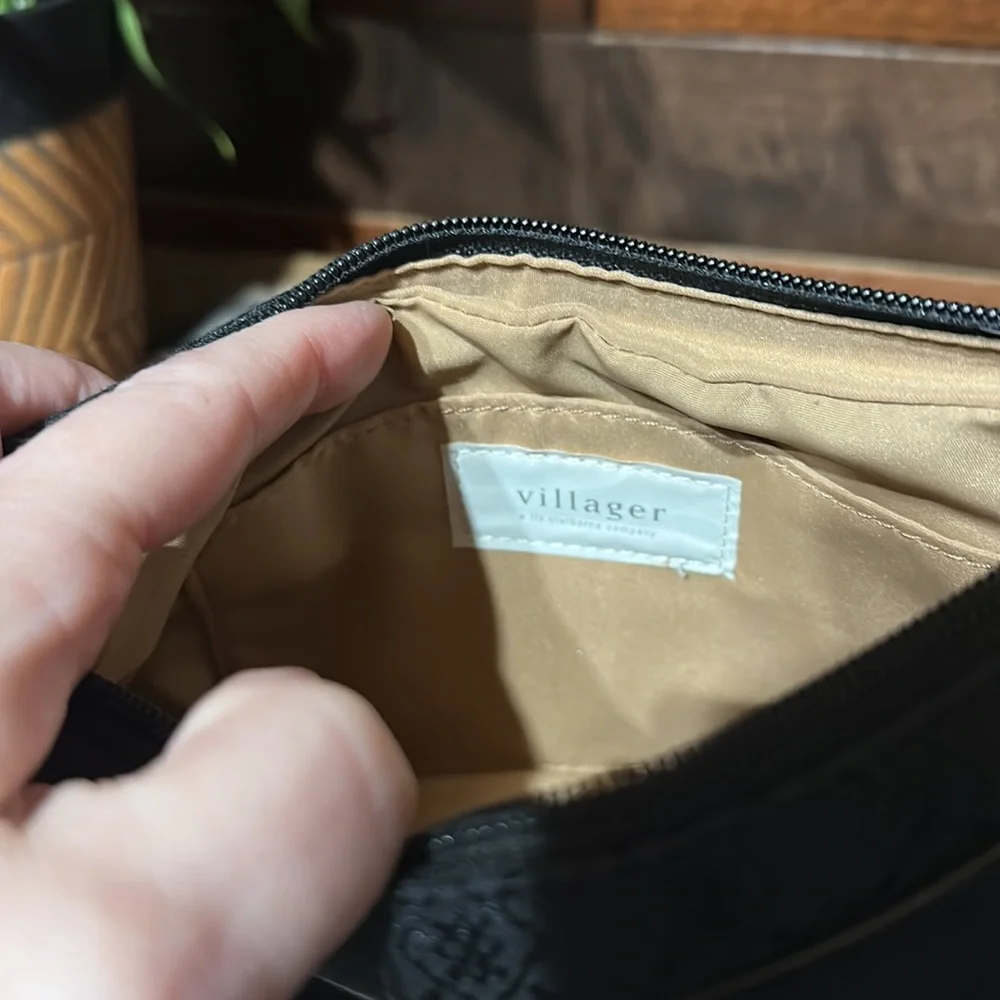 Villager Black Diamond Pattern Mini Hobo Bag